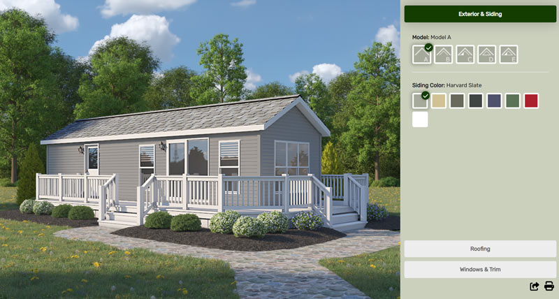 Park Model RV Digital Visualizer: Woodland Park Exterior