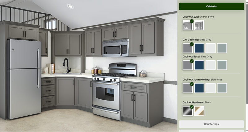 Park Model RV Digital Visualizer: Woodland Park Kitchen